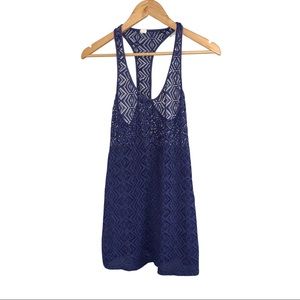 Roxy Blue Lace Tank Swimsuit Coverup